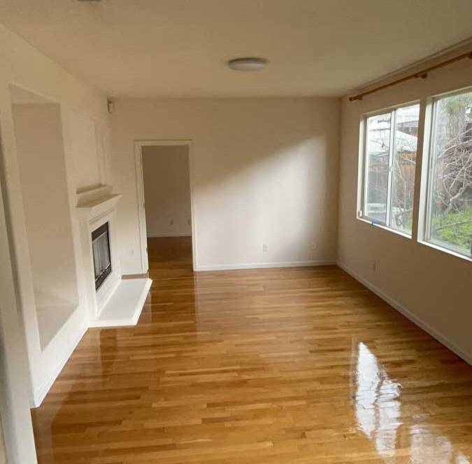 Engineered wood flooring installation Bay Area – modern open space project.