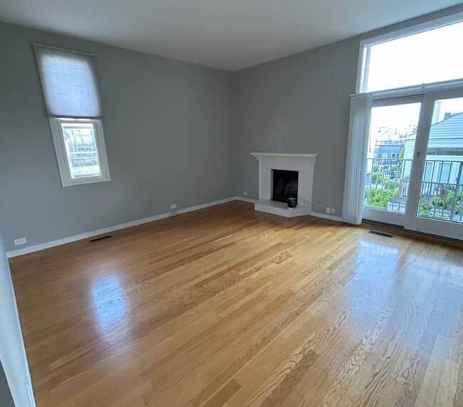 Before and after hardwood refinishing project Bay Area – restored natural wood beauty.